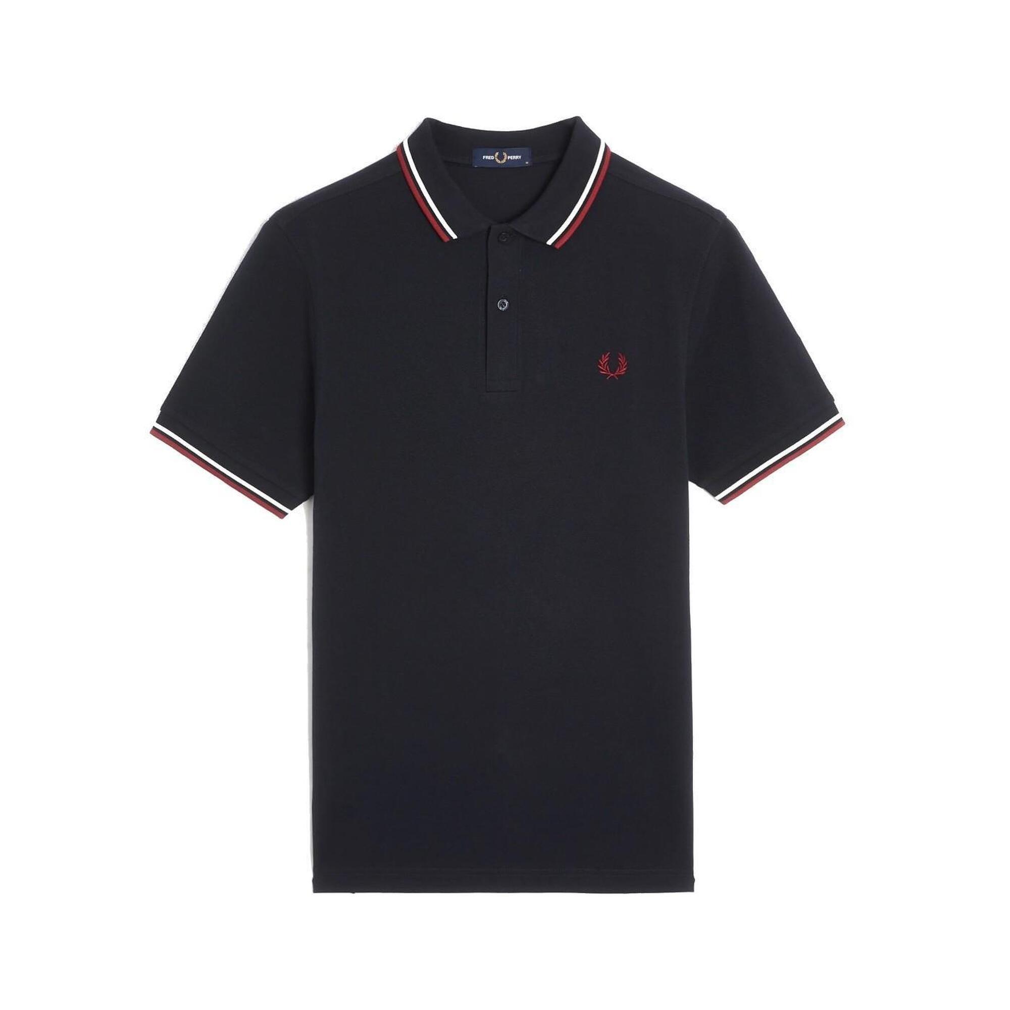 Fred Perry - T-shirt Fred Perry Modèle Twin Tipped Couleur Bleu - Polo Manches Courtes - Bleu - 38 S - Decathlon