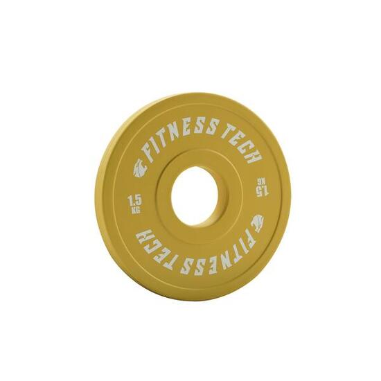 Disque Bumper Plate Fractionné 1,5kg Jaune Fitness Tech – Unité