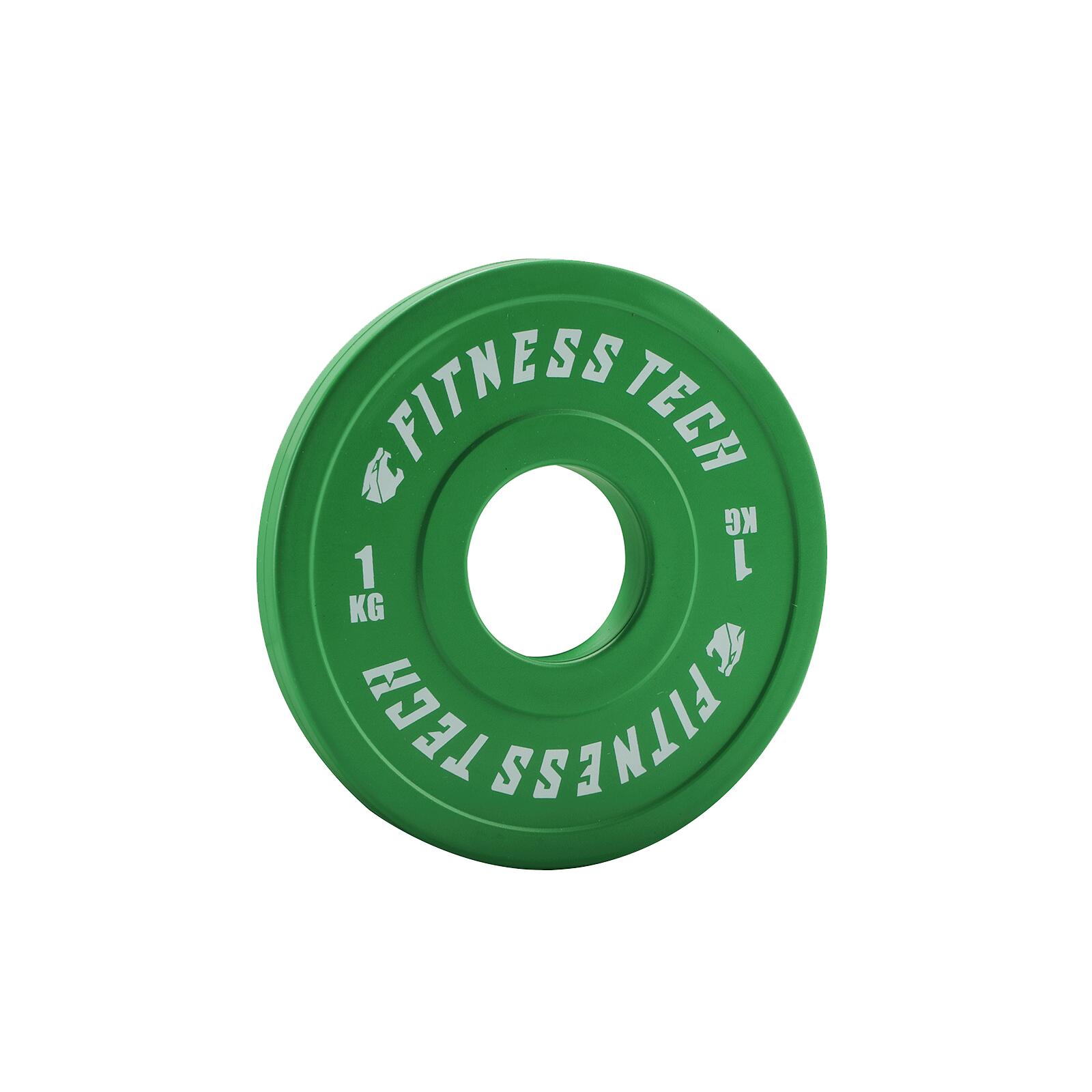 Disco bumper plate fracionado fitness tech 1kg verde unidade