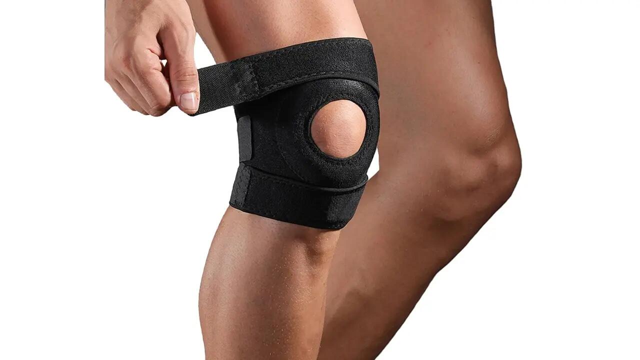 Orteza din neopren cu inel silicon, suport rotula, menisc, ligamente, reglabila 2/5