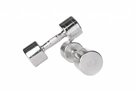 Set d'haltères chromés - 2 x 4 kg