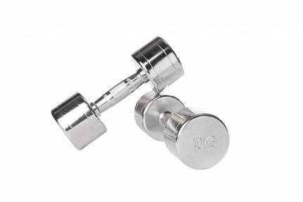 Set d'haltères chromés - 2 x 4 kg