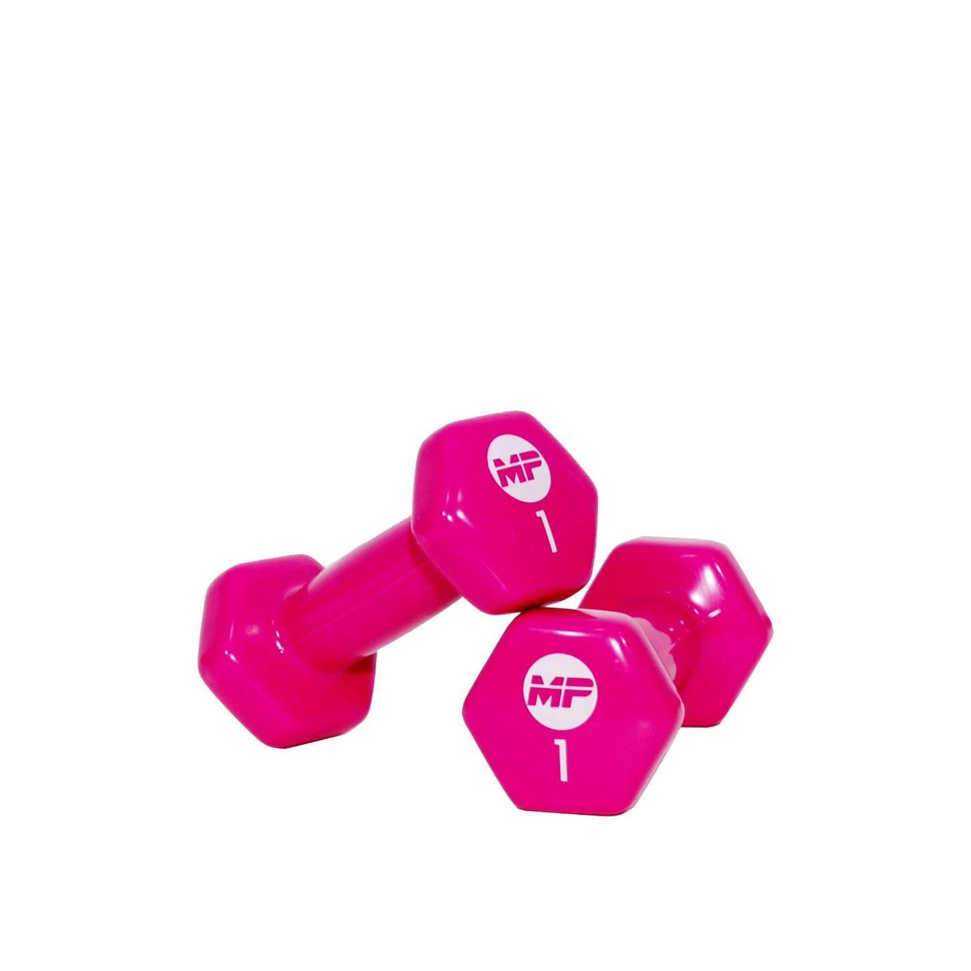 Muscle Power - Ensemble D'Haltères En Vinyle - Haltère - Rose - 2 Kg - Decathlon