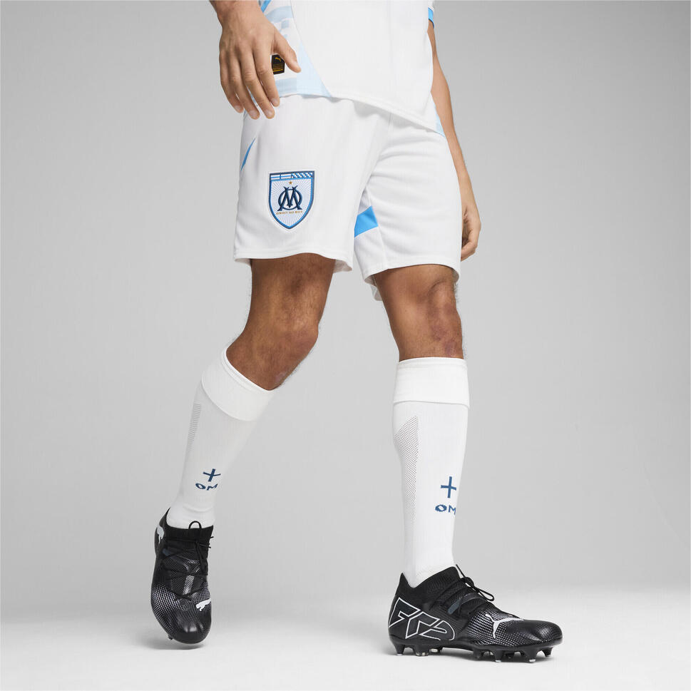 Męskie szorty Olympique Marsylia 24/25 PUMA White Bleu Azur Blue