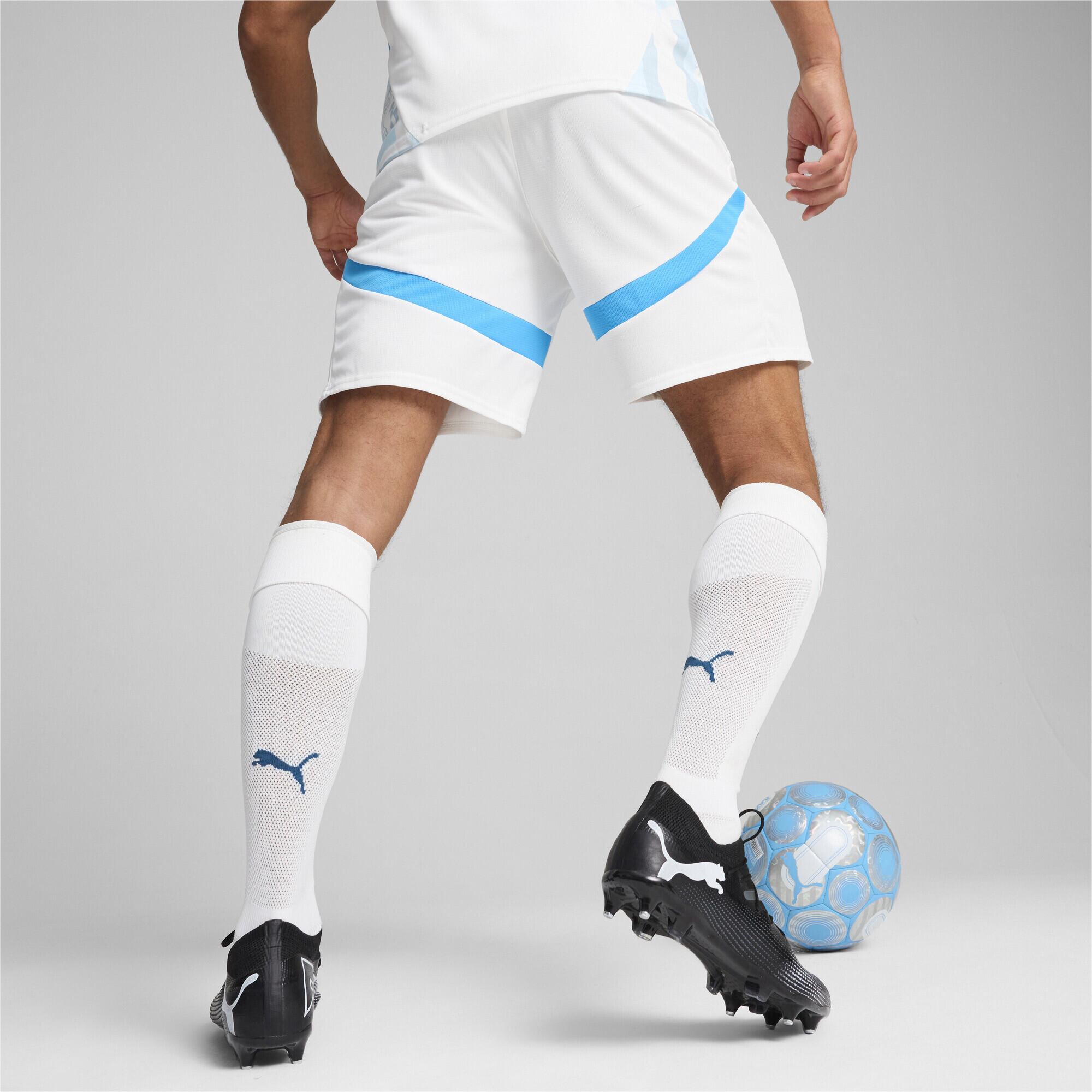 Shorts Olympique de Marseille 24/25 da uomo PUMA White Bleu Azur Blue 5/7