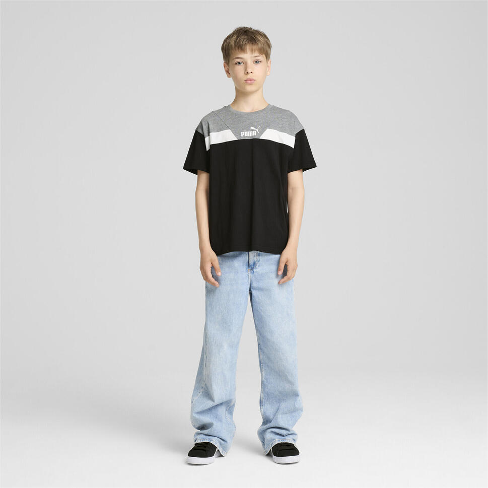 Młodzieżowa koszulka z blokami kolorów PUMA POWER PUMA Black