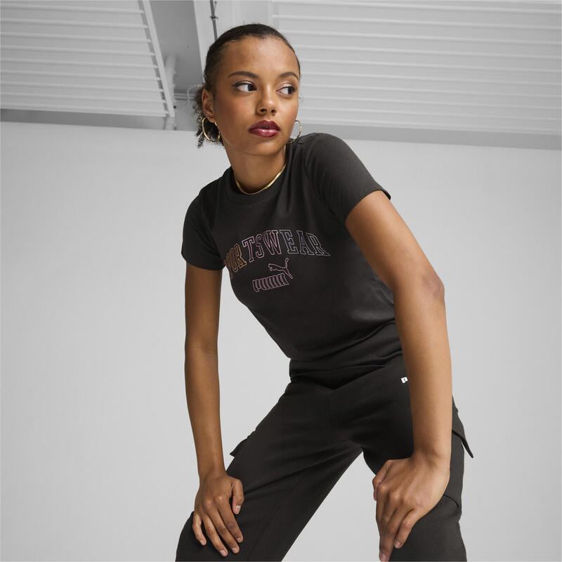 ESS+ LOGO LAB T-shirt voor dames PUMA Black