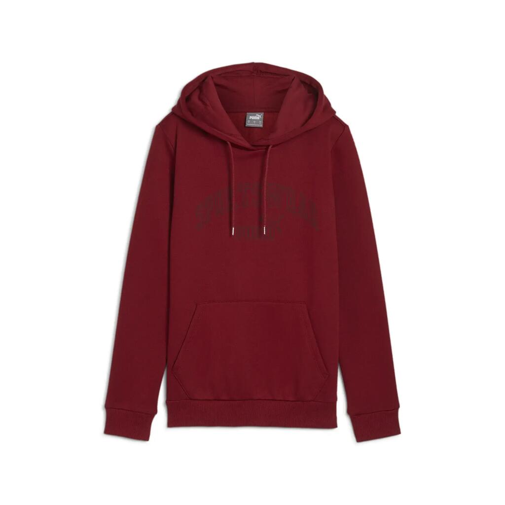 Womens/Ladies Ess+ Lab Logo Fleece Hoodie (Red)