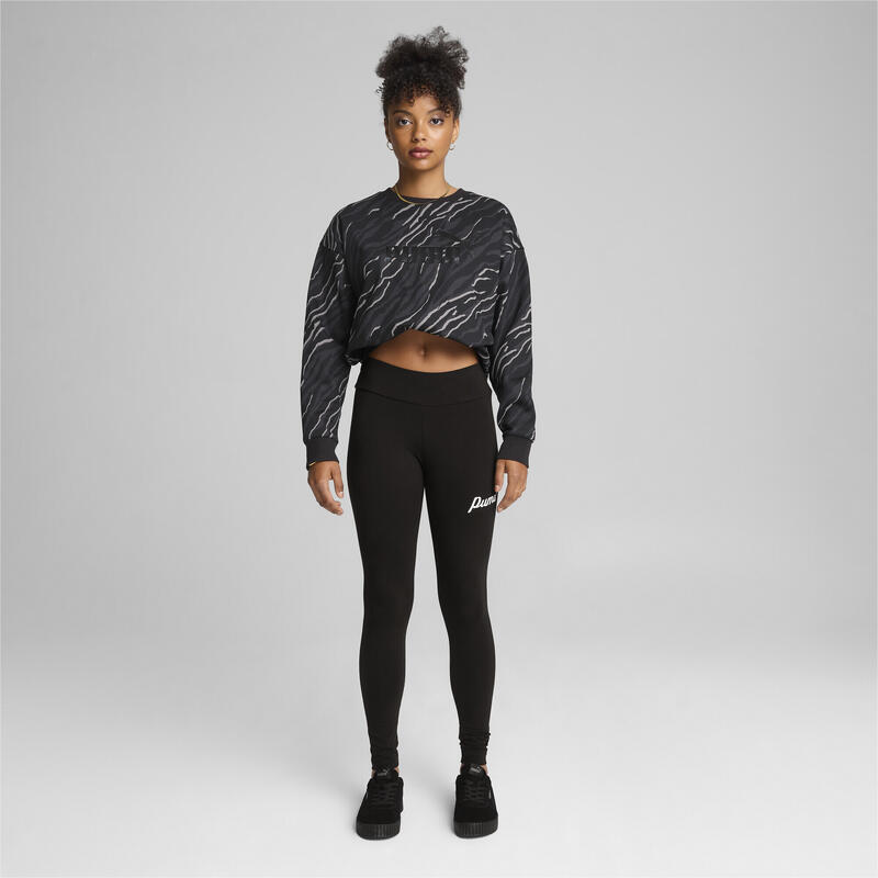 ESS+ SCRIPT Leggings Damen PUMA Black Gold Foil