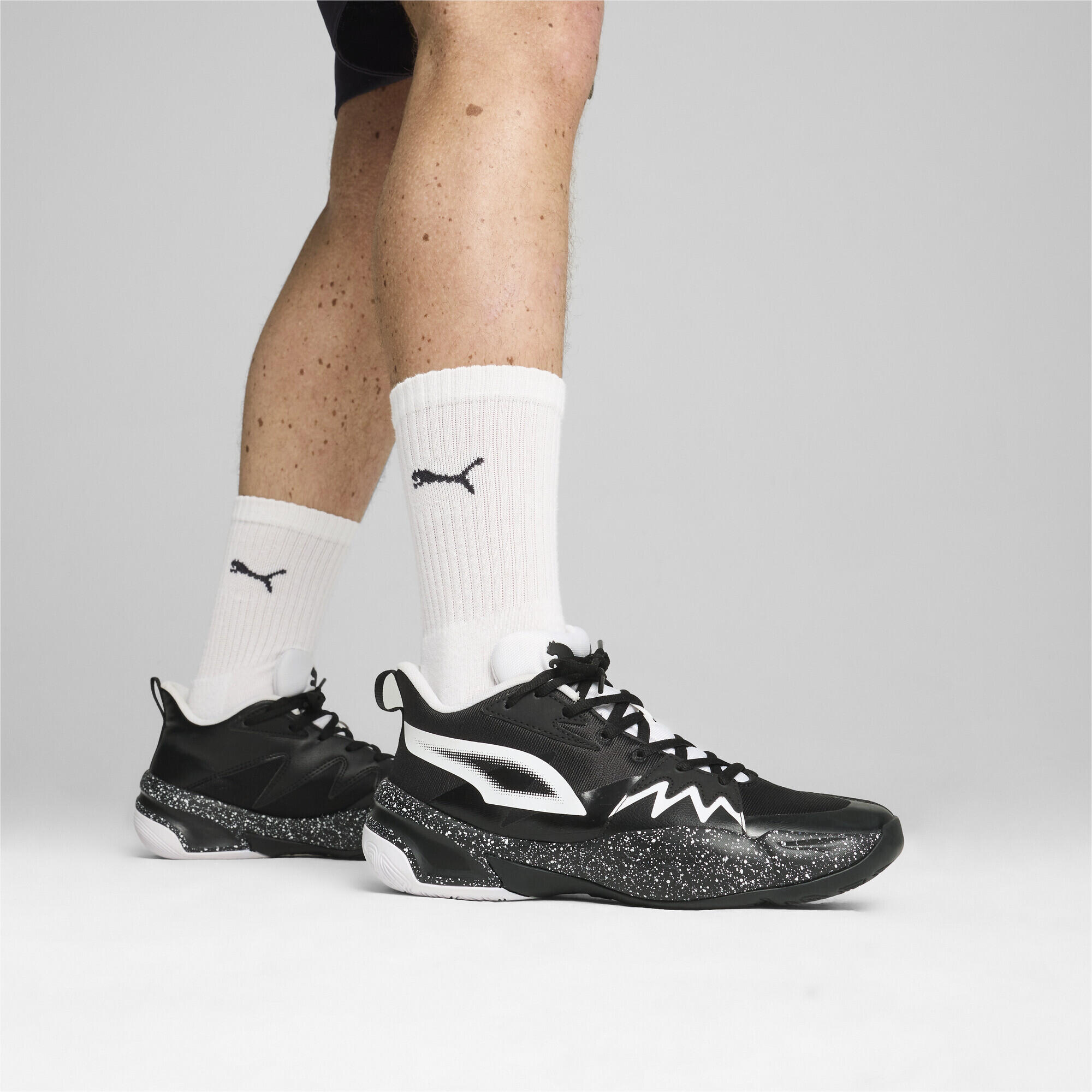 Chaussures de basketball Genetics Speckle PUMA Black White 4/7