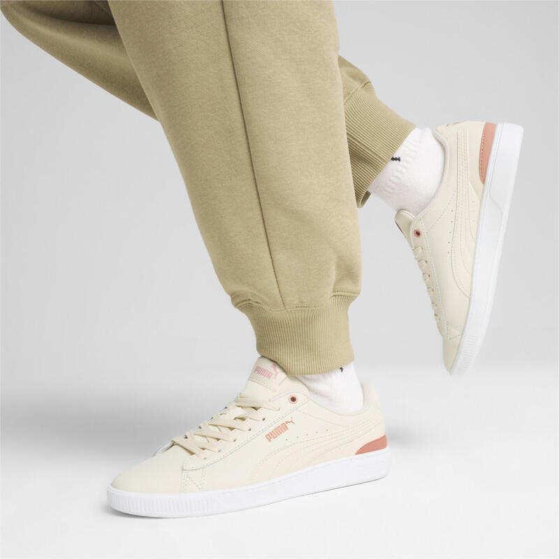 Sneakers en cuir Vikky v3 Femme PUMA Alpine Snow Deeva Peach White Pink