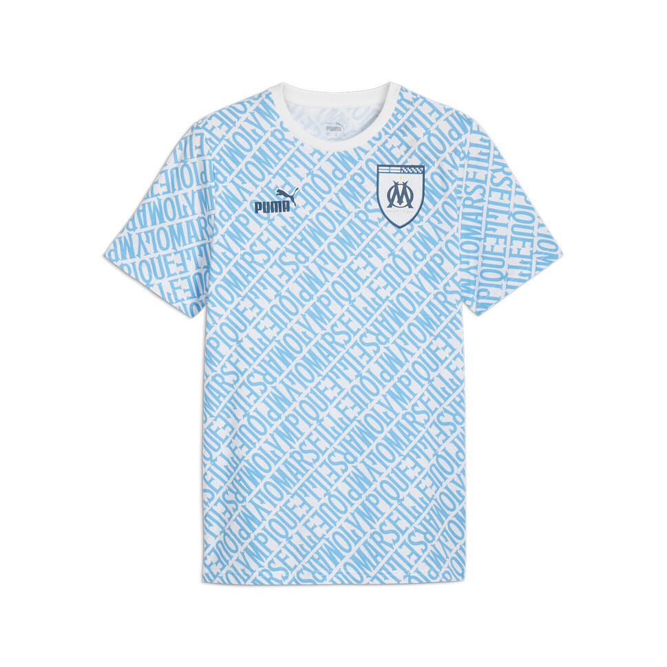Męska koszulka ftblCulture Olympique Marsylia PUMA Bleu Azur Ocean Tropic Blue
