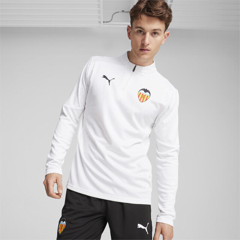 Top cu fermoar sfert pentru antrenament Valencia CF - Masculin PUMA White