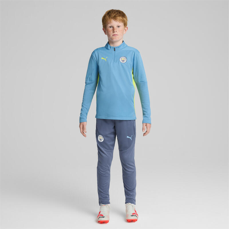 Manchester City Quarter-Zip Training Top Tineret PUMA Magic Blue Yellow Glow