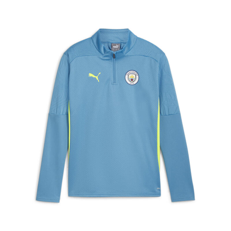 Manchester City Quarter-Zip Training Top Tineret PUMA Magic Blue Yellow Glow