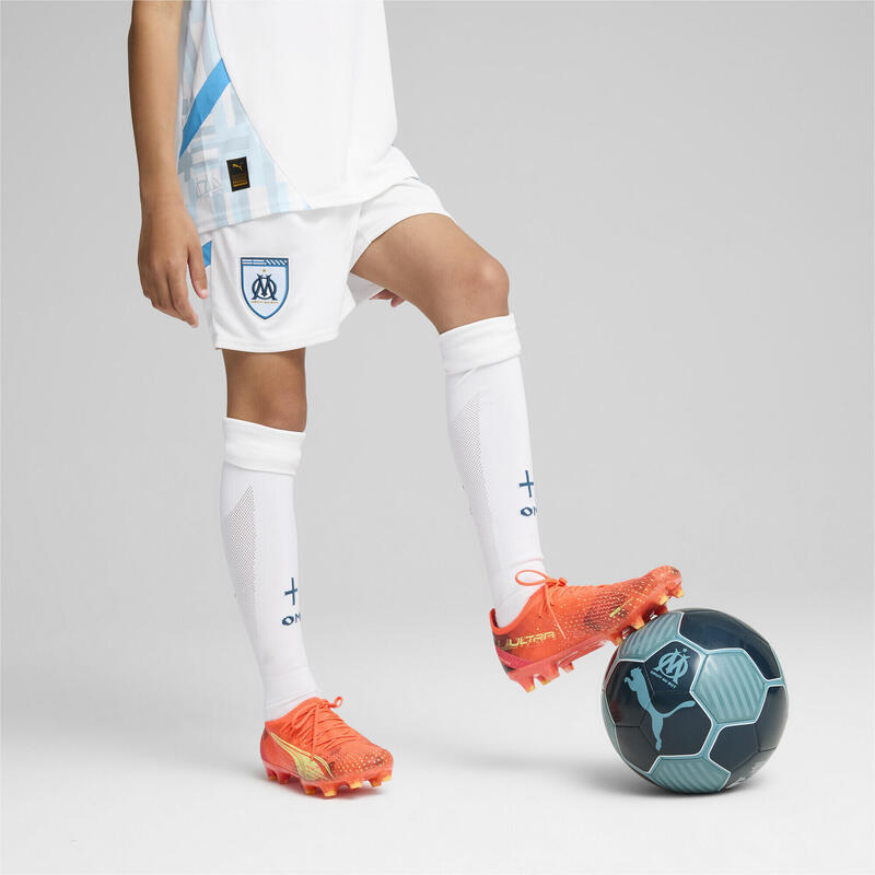 Kraťasy Olympique de Marseille 24/25 pro mládež PUMA White Bleu Azur Blue