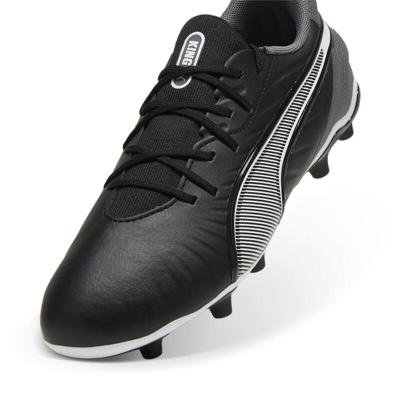 Kopačky KING MATCH FG/AG pro mládež PUMA Black White Cool Dark Gray
