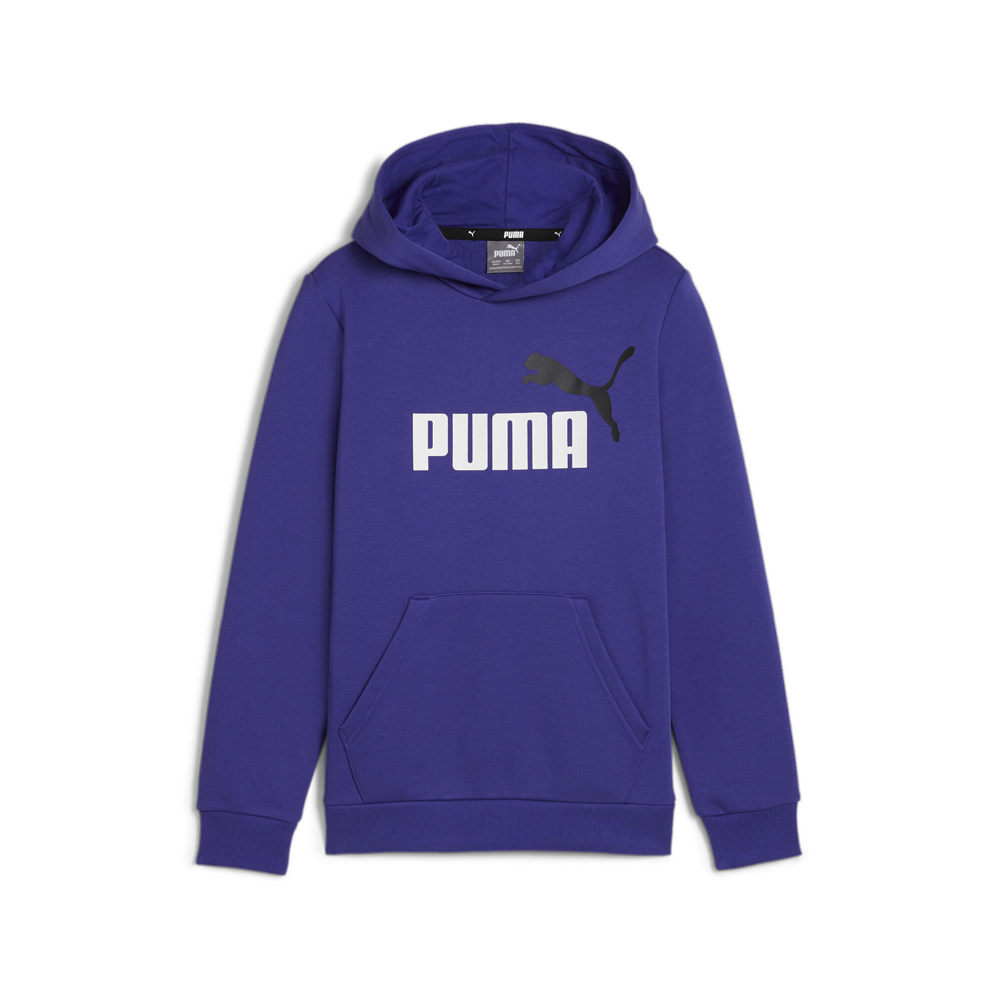 PUMA Dvoubarevná mikina s velkým logem Essentials+ pro mládež PUMA Lapis Lazuli Blue