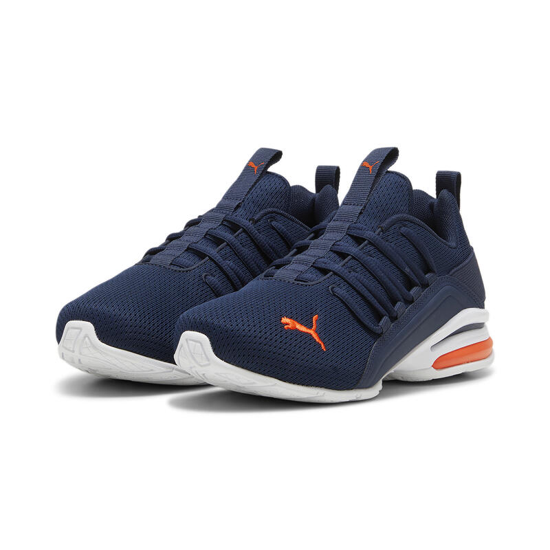 Síťovaná obuv Axelion pro mládež PUMA Club Navy Flame Flicker White Blue Orange