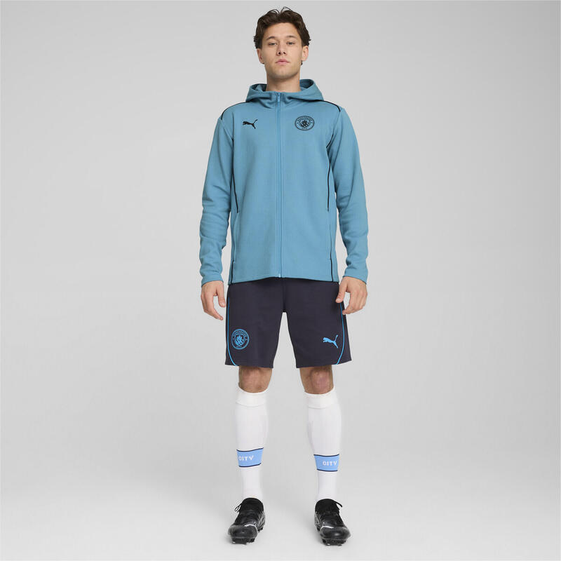 Jachetă cu glugă Manchester City Casuals pentru bărbați PUMA Magic Blue New Navy