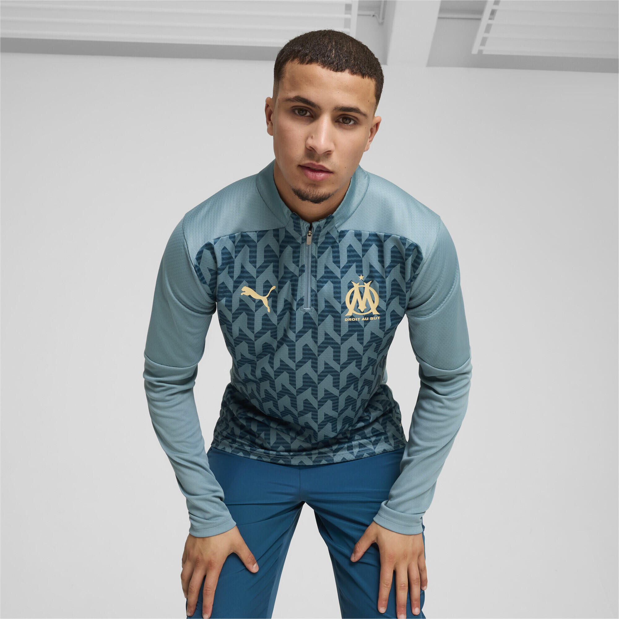 Veste d'avant-match à 1/4 zip Olympique de Marseille Homme PUMA 2/7