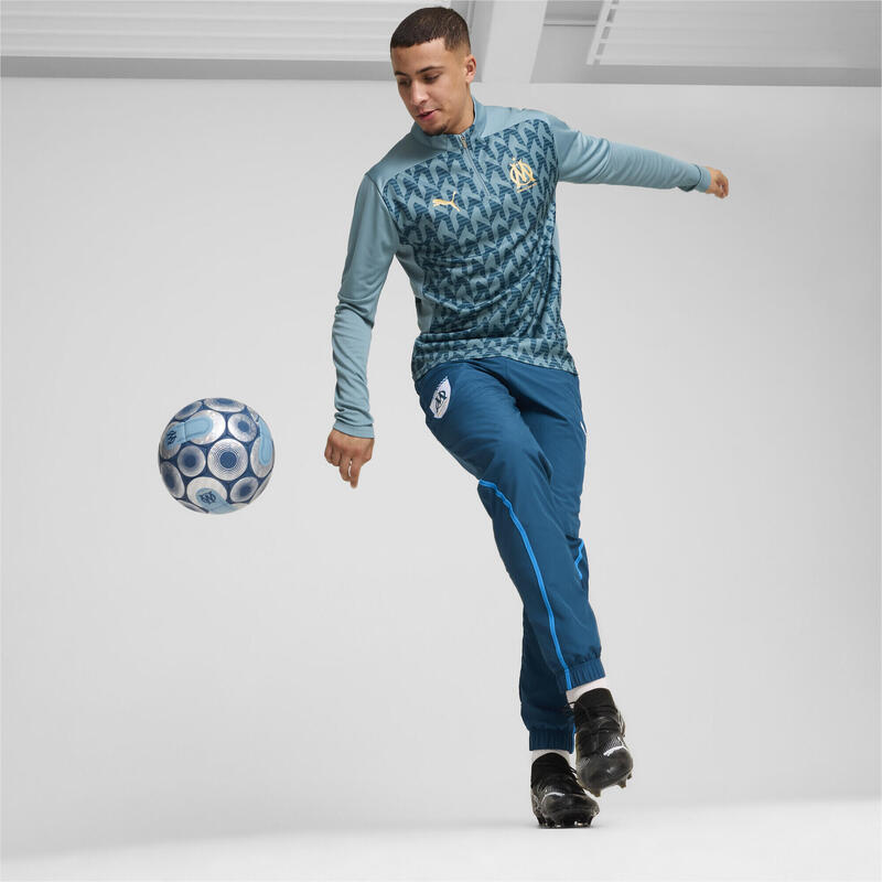 Pánská předzápasová bunda Olympique de Marseille PUMA Bold Blue Ocean Tropic