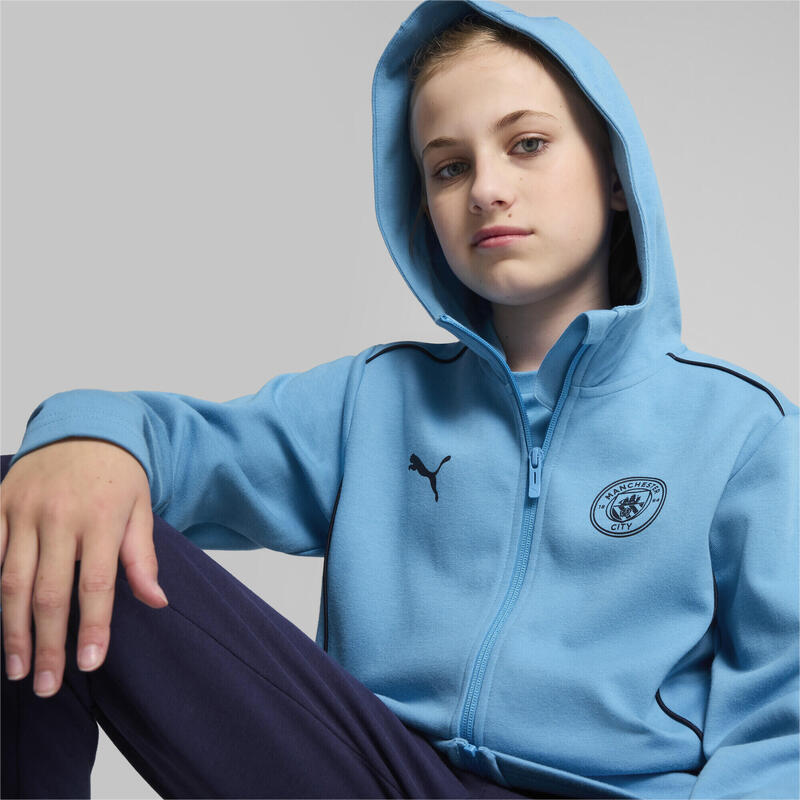 Giacca da calcio con cappuccio Manchester City Casuals per ragazzi PUMA