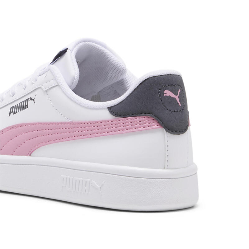 Adidași din piele Smash 3.0 Tineret PUMA White Mauved Out Galactic Gray Pink