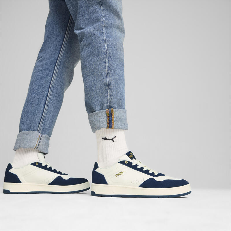 Court Classic Suede sneakers PUMA Frosted Ivory Club Navy Gold White Blue