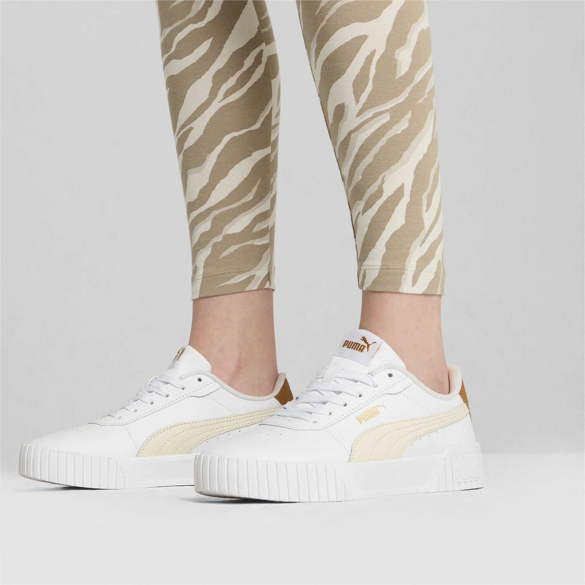 Carina 2.0 sneakers voor dames PUMA White Frosted Ivory Caramel Latte Beige 4/7