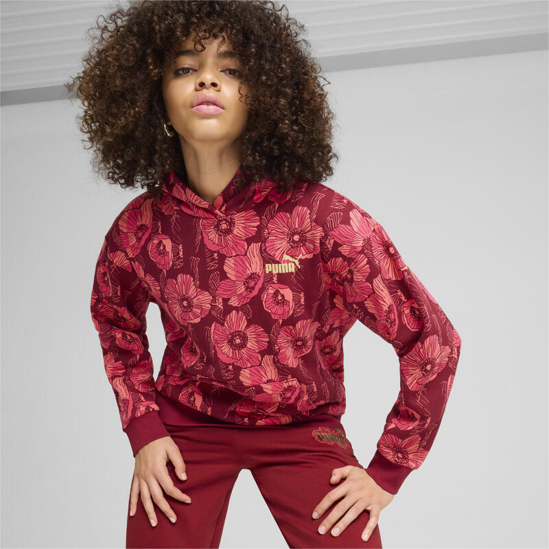 ESS+ Class Act hoodie met print voor dames PUMA Intense Red