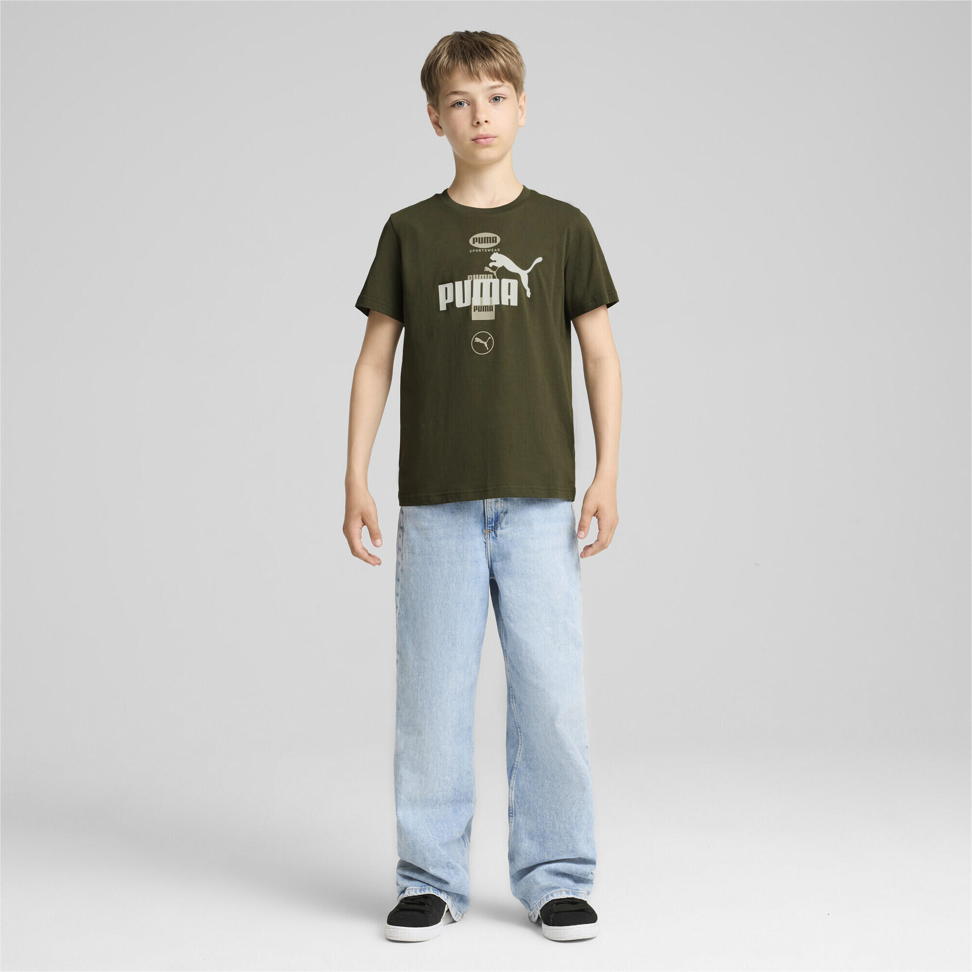 PUMA POWER T-shirt met print voor jongeren PUMA Dark Olive Green 2/6