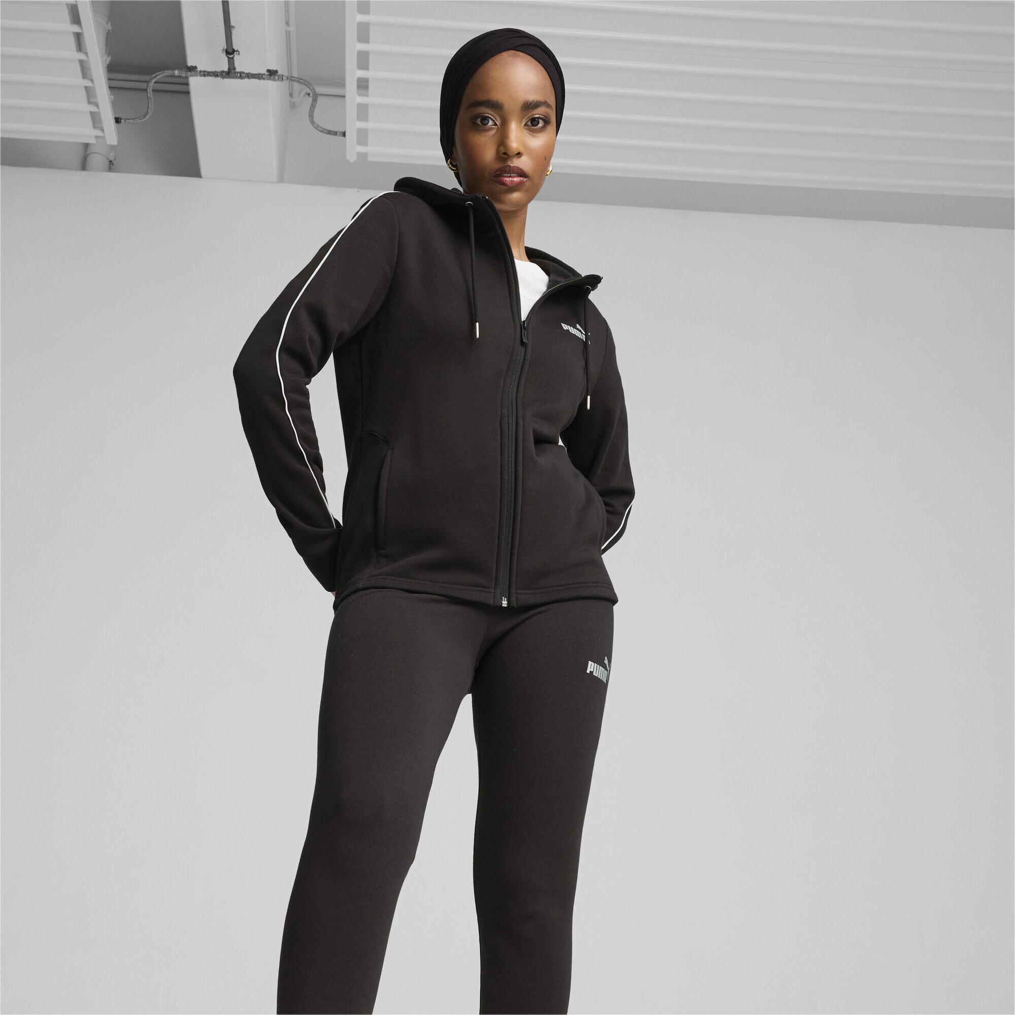 Metallic trainingspak voor dames PUMA Black 6/7