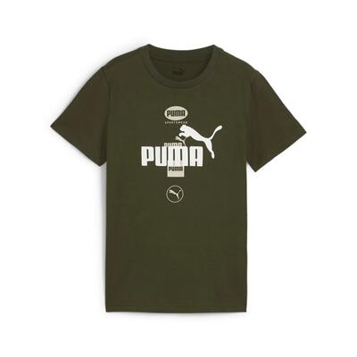 Puma power t-shirt met print voor jongeren puma dark olive green