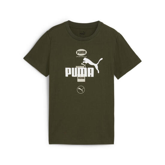 T-shirt à imprimés PUMA POWER Enfant et Adolescent PUMA Dark Olive Green