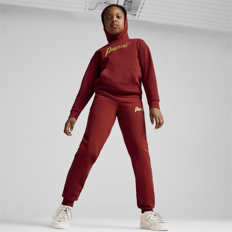 ESS+ SCRIPT Hoodie Mädchen PUMA Intense Red Gold Foil