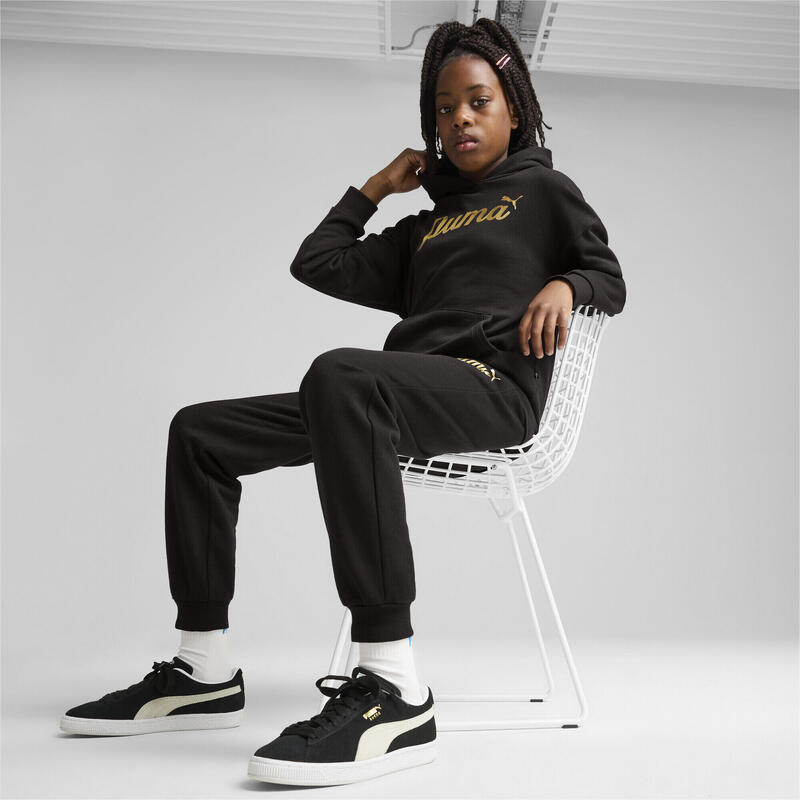 ESS+ SCRIPT Hoodie Mädchen PUMA Black Gold Foil