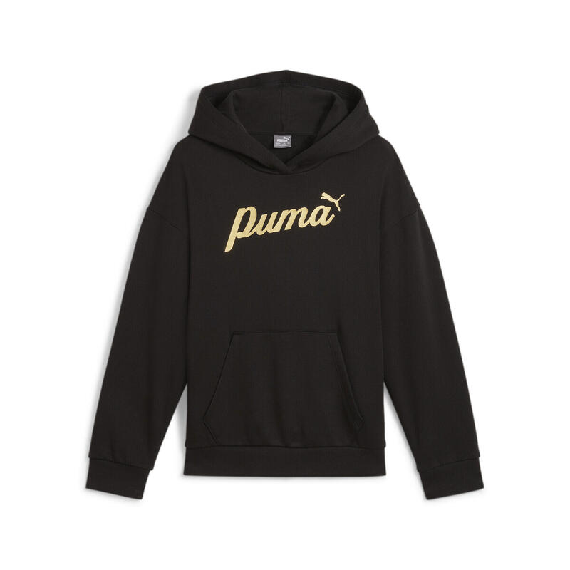 ESS+ SCRIPT Hoodie Mädchen PUMA Black Gold Foil