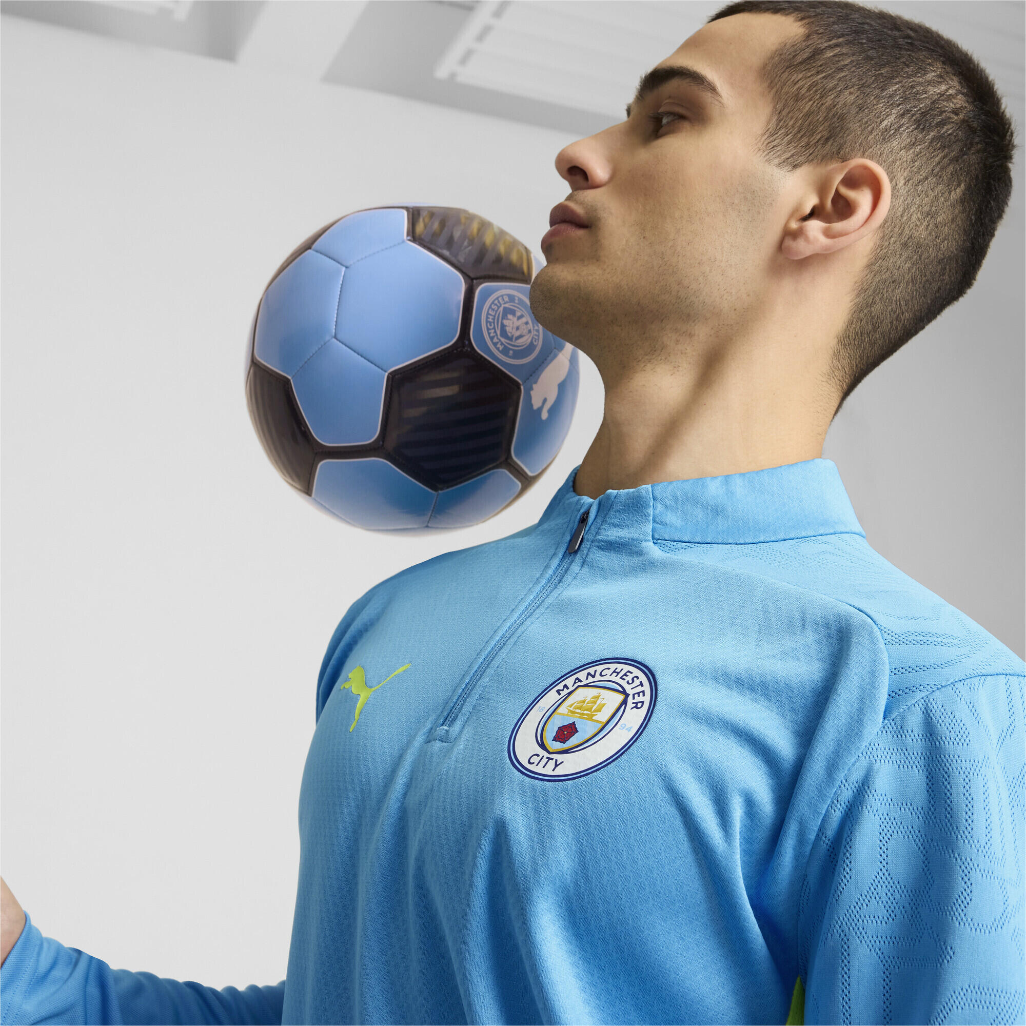 Top da allenamento Manchester City con zip corta da uomo PUMA 3/7