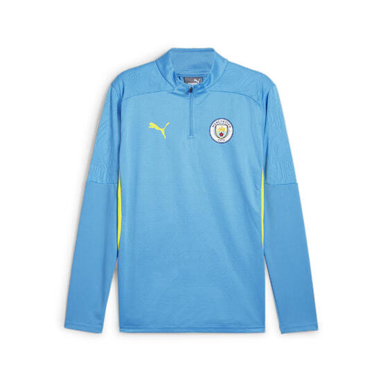 Haut d'entraînement à 1/4 zip Manchester City Homme PUMA Magic Blue Yellow Glow