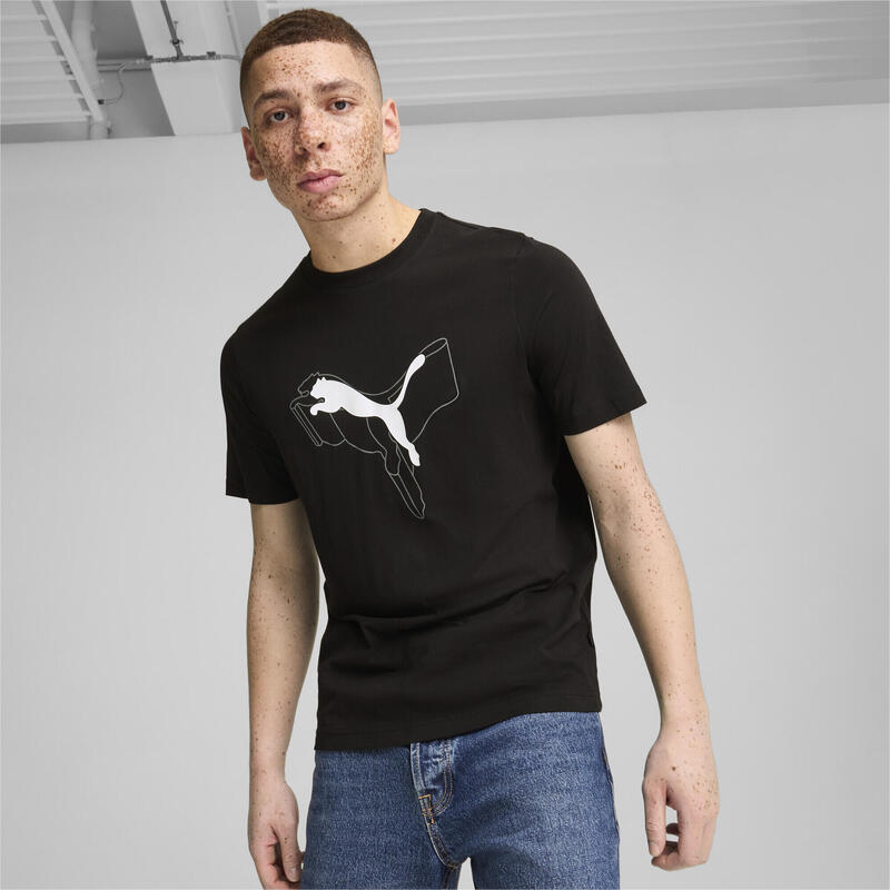 T-shirt Cat ESS+ LOGO LAB Homme PUMA Black