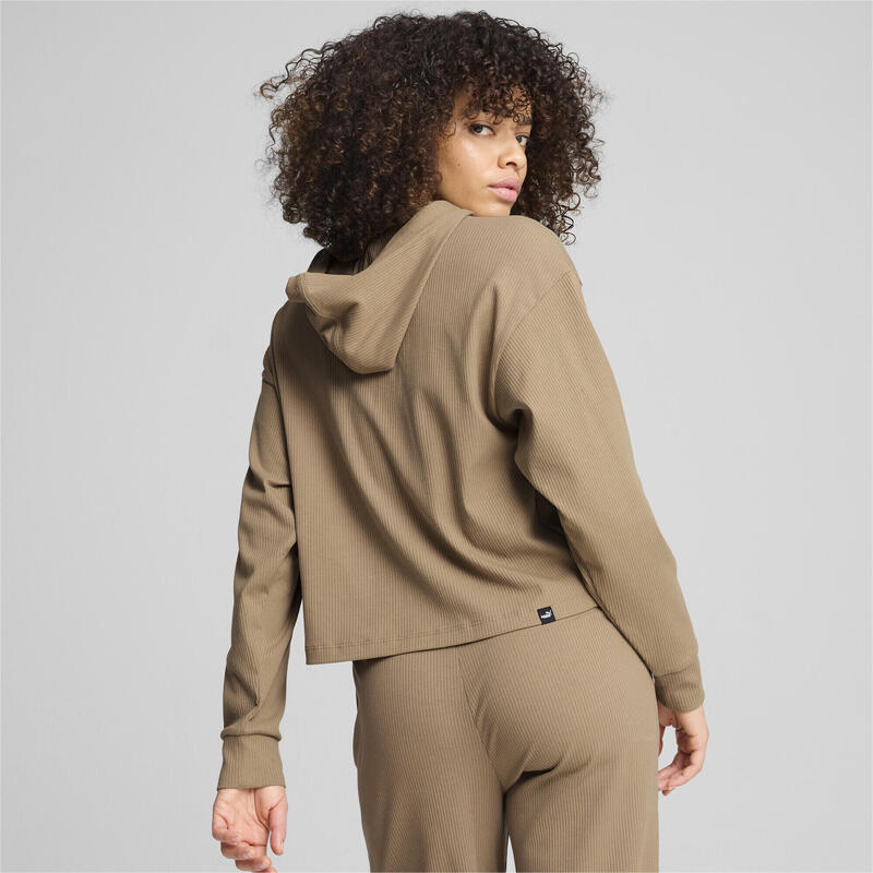 Hoodie ESS ELEVATED Femme PUMA Oak Branch Beige