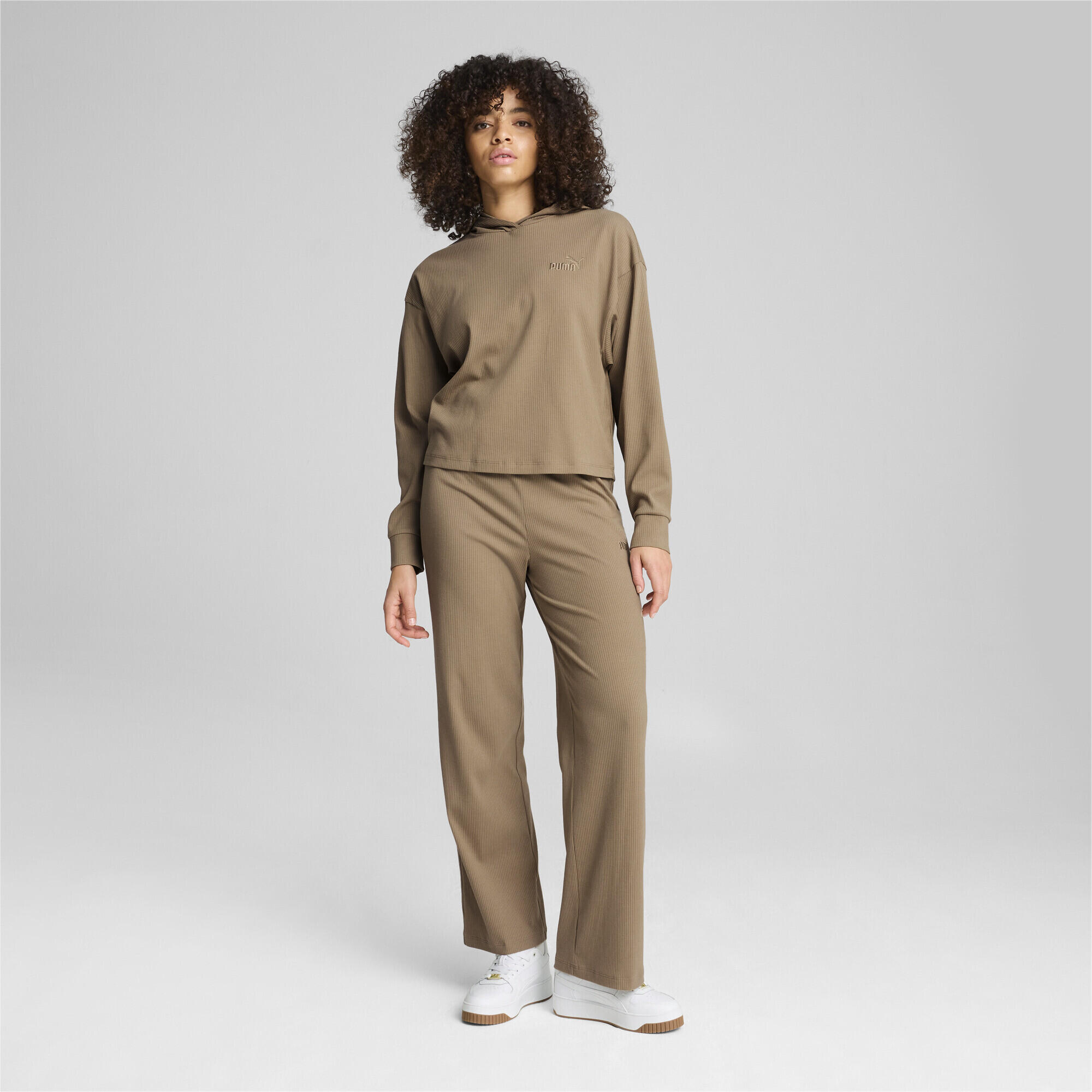 Hoodie ESS ELEVATED Femme PUMA Oak Branch Beige 4/7