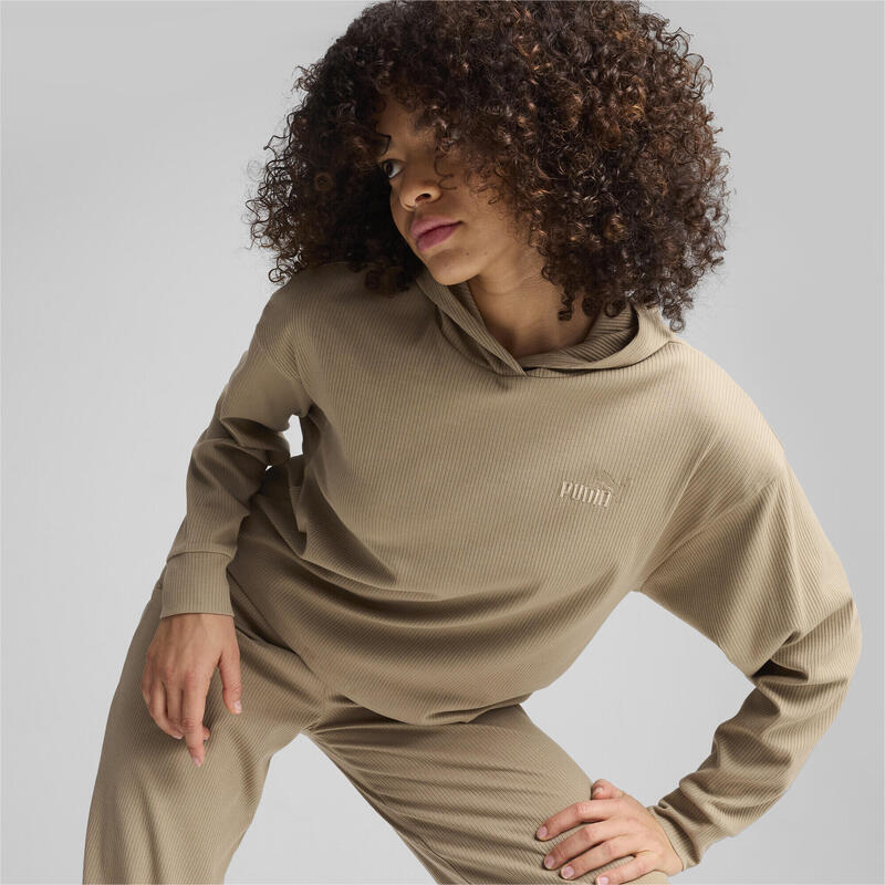 Hoodie ESS ELEVATED Femme PUMA Oak Branch Beige