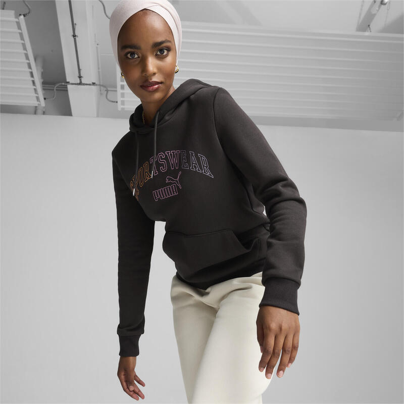 ESS+ LOGO LAB kapucnis női kapucnis pulóver PUMA Black