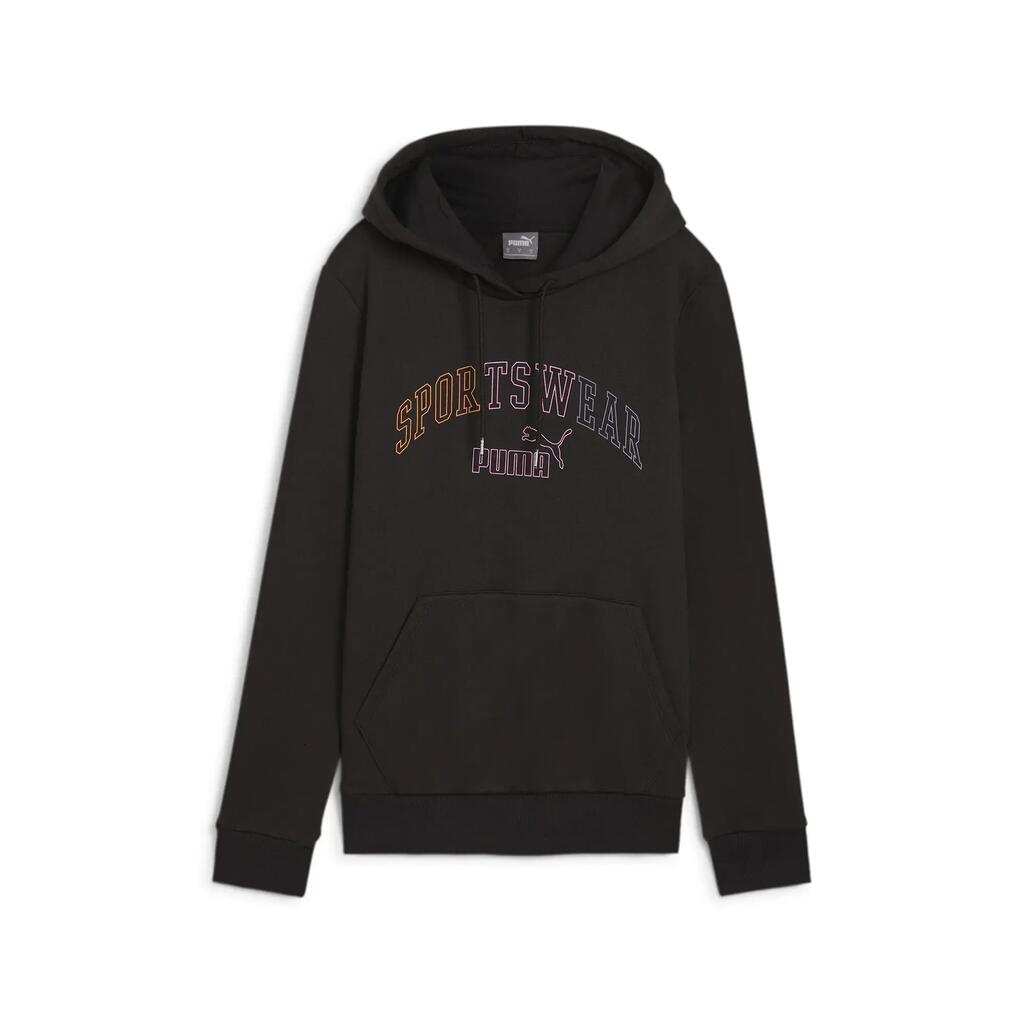 Womens/Ladies Ess+ Lab Logo Fleece Hoodie (Black)