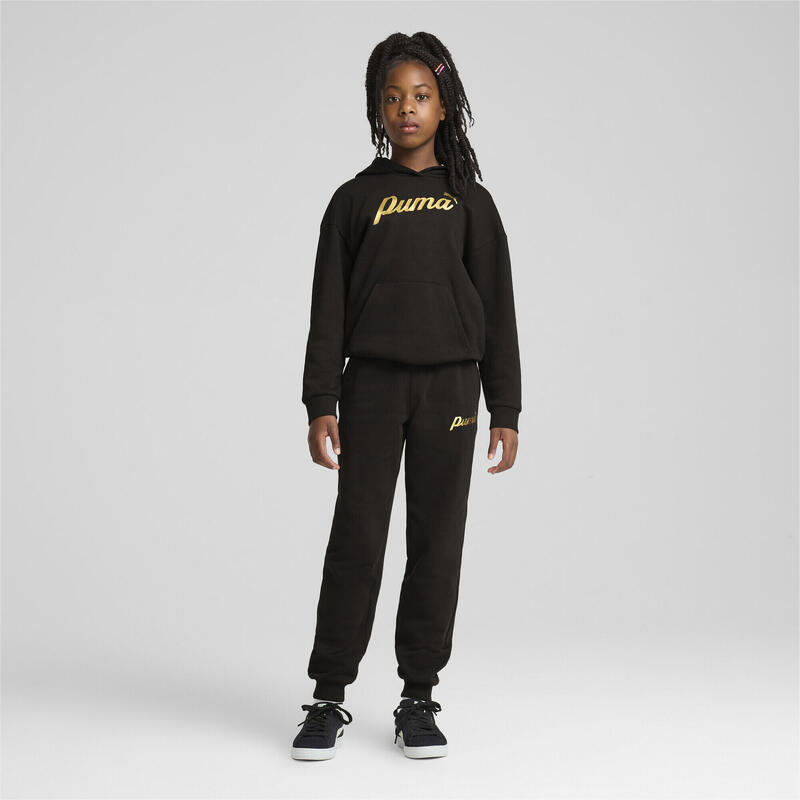 ESS+ SCRIPT broek voor jongeren PUMA Black Gold Foil