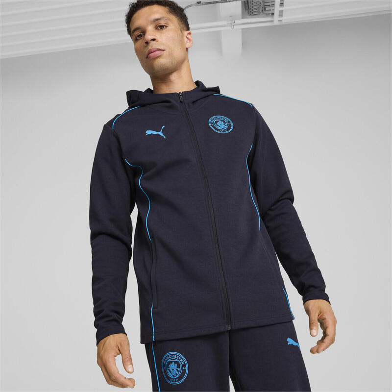 Manchester City Casuals kapucnis dzseki férfiaknak PUMA New Navy Magic Blue