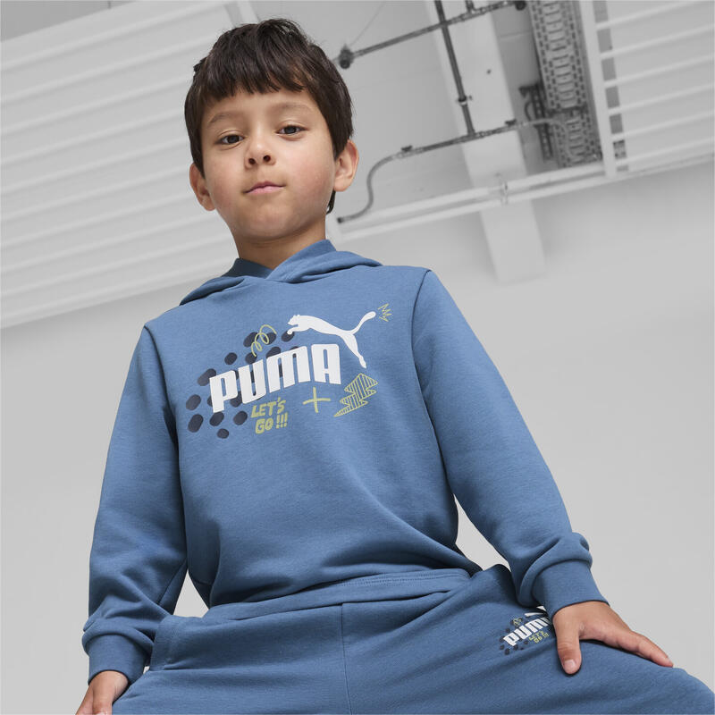 Felpa con cappuccio ESS+ PUMA per bambini PUMA Blue Horizon