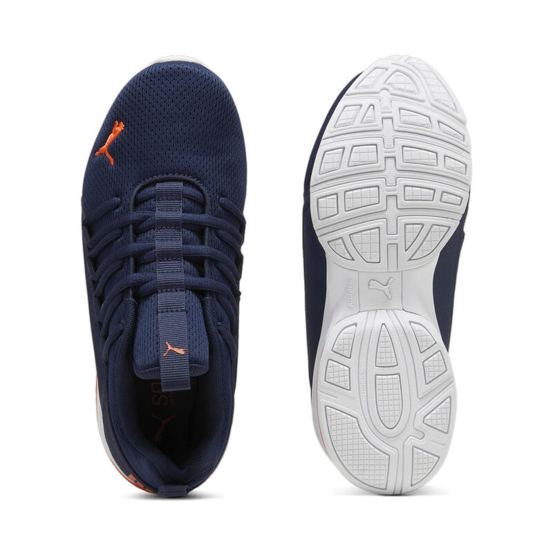 Zapatillas Axelion Mesh Niños PUMA Club Navy Flame Flicker White Blue Orange